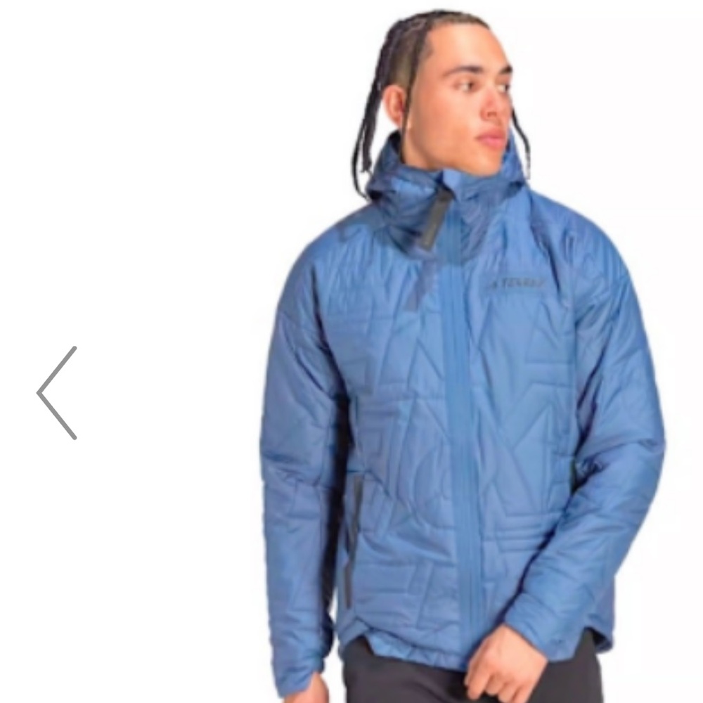 Men's Quilted Blue Hooded Jacket - Lightweight Insulation